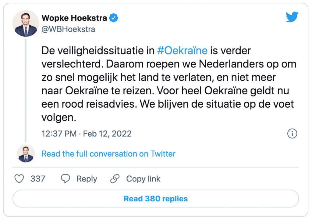 tweet Hoekstra