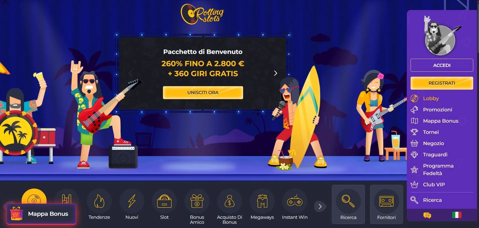 Rolling Slots Casino Non AAMS